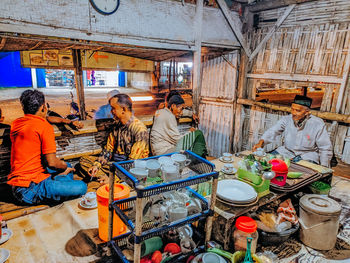 People working at construction site