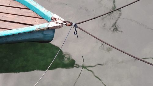 Close-up of rope against water