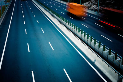 High angle view of highway in city