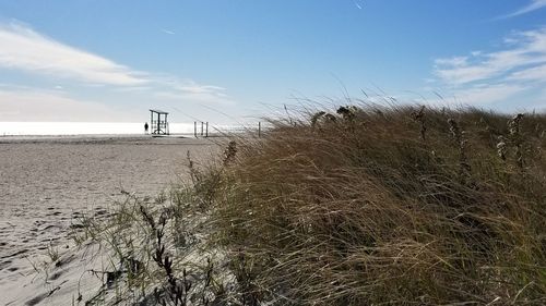 Scenic view of beach against sky