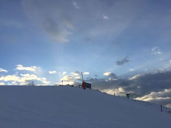 Snow covered mountain against sky