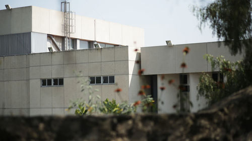 Low angle view of building against clear sky