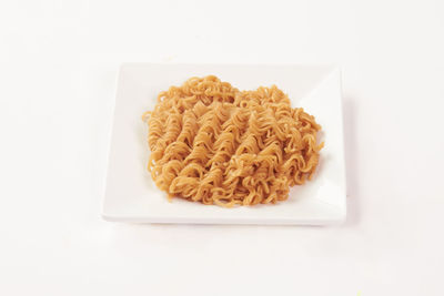 High angle view of bread in plate