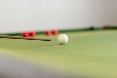 Close-up of pool table