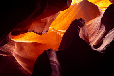 Low angle view of rock formations