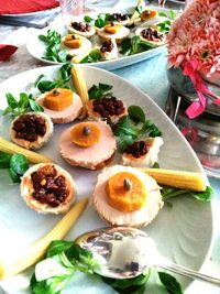 Close-up of food served in plate