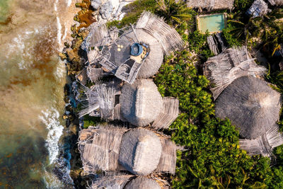 Aerial view of the luxury hotel azulik in tulum.