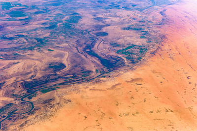 High angle view of volcanic landscape