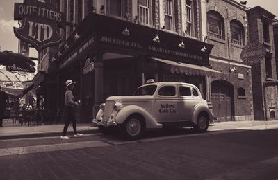 Car on street in city