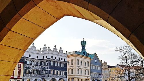 Low angle view of buildings against sky