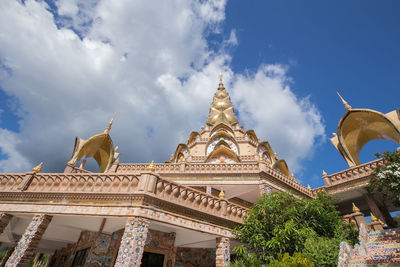 Low angle view of temple against sky