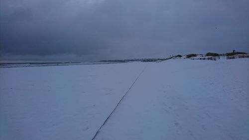 Scenic view of snow against sky