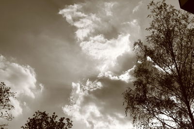 Low angle view of cloudy sky