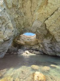 Rock formation in sea