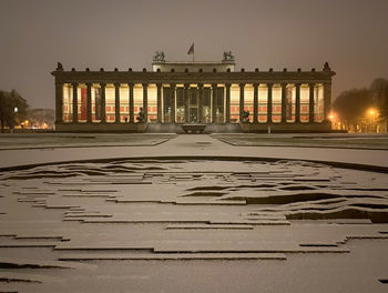 Facade of altes museum in berlin   at night