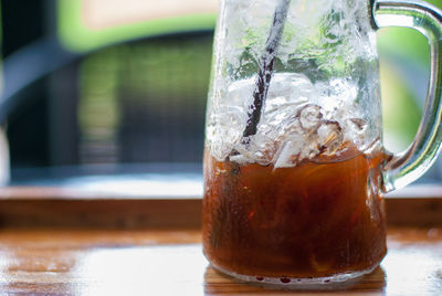 Close-up of drink on table