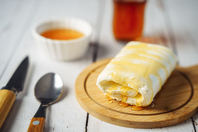 Close-up of food on table