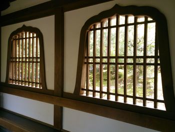 Building seen through window