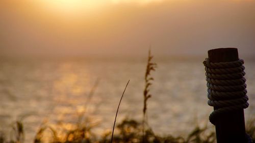 Scenic view of sunset over sea