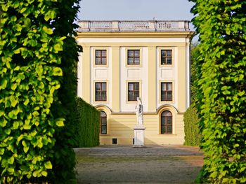 Building exterior in garden