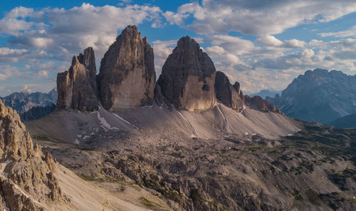 Panoramic view of mountains against sky