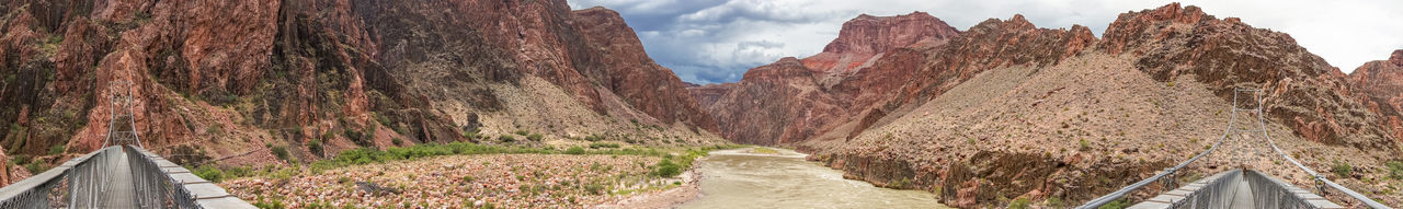 Panoramic view of rock formations against sky