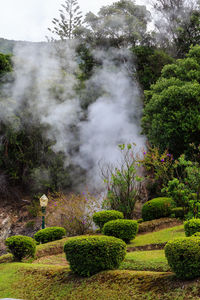 Fumaroles against sky