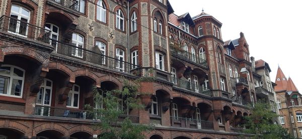 Low angle view of old building against sky