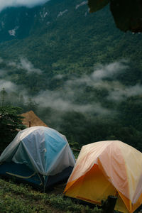 Tent on mountain