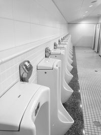 High angle view of public toilet