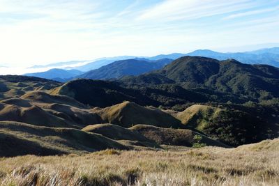 Scenic view of mountains against sky