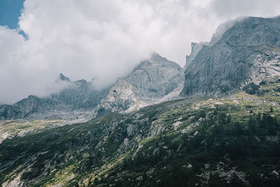 Panoramic view of mountains against sky