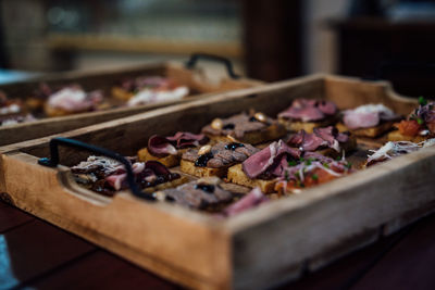 Close-up of food on cutting board