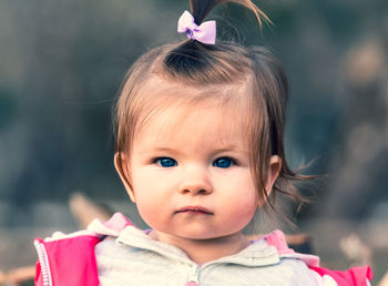 Close-up portrait of cute baby girl