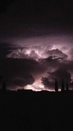 Silhouette landscape against sunset