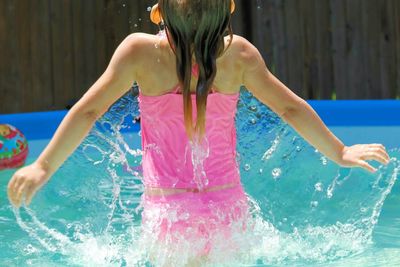 Woman in swimming pool