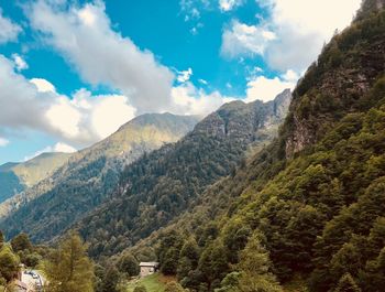 Scenic view of mountains against sky