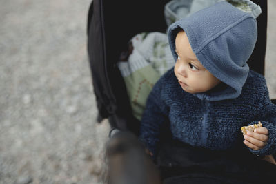 Baby boy in pram