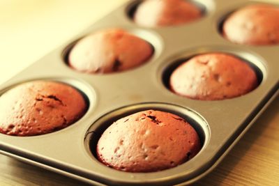 Close-up of muffins. breakfast ready. 