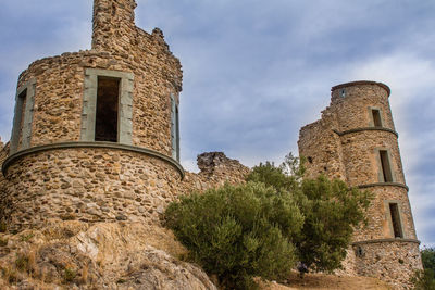 Low angle view of castle against sky