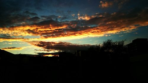 Scenic view of cloudy sky at sunset