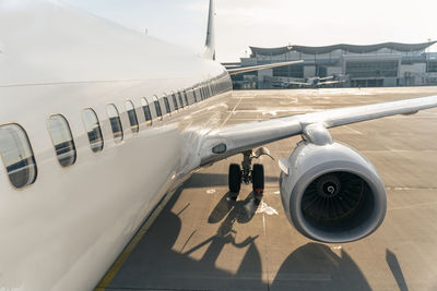 Airplane on airport runway