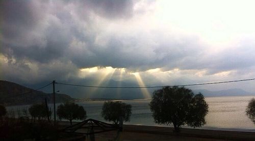 Scenic view of cloudy sky at sunset