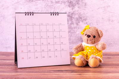 Close-up of stuffed toy on table