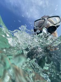 Close-up of swimming underwater