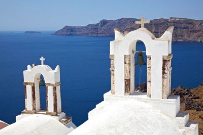 High section of church against sea