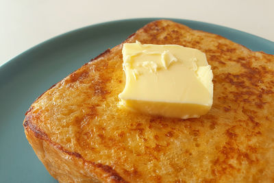 Close-up of bread in plate