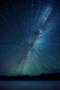 Low angle view of concentric star field at night