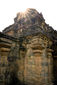 Low angle view of old ruins against clear sky