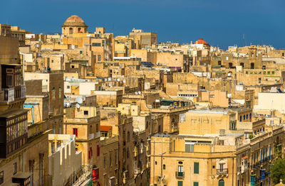 High angle shot of townscape against sky